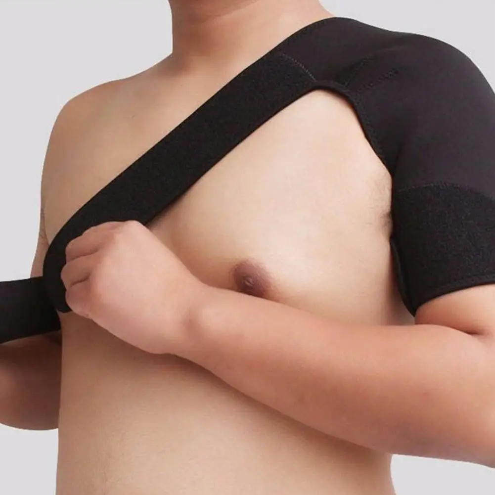 Adjustable Left/Right Shoulder Support Bandage Back Brace Guard Strap Wrap Belt Band Pads Black Bandage Men