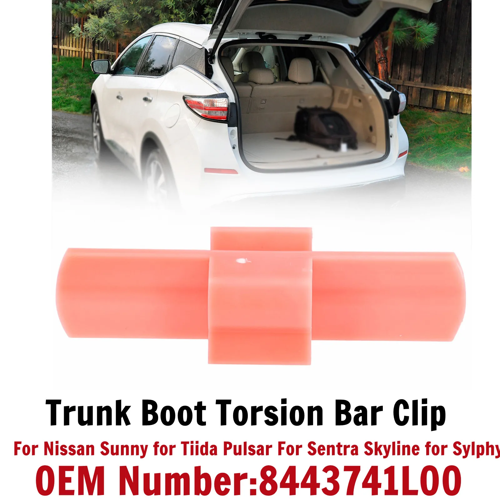 

1pc Car Trunk Boot Torsion Bar Red Clip #8443741L00 For Nissan For Almera For Sunny For Tiida Pulsar For Sentra For Sylphy