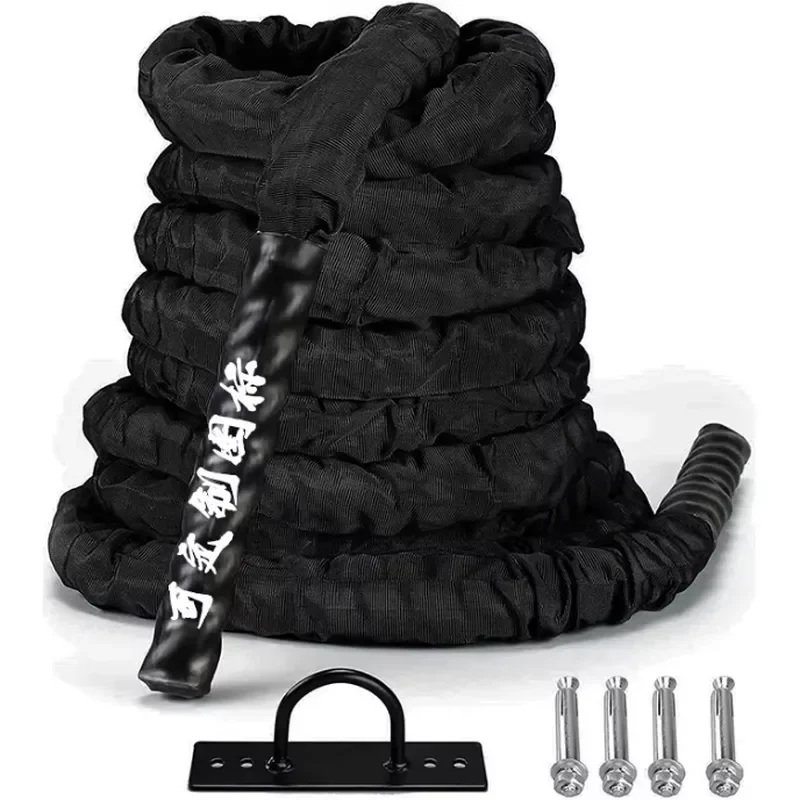 38MM * 15M Yueda battle rope, polyester battle rope, with black and colored thread, length 9/12/15 m, suitable for strength