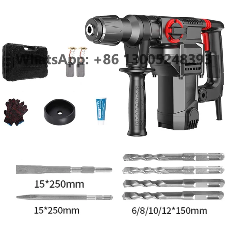 220V/110V 1200W Industrial High-Power Rotary Concrete Breaker Impact Drill Light Duty Electric Power Hammer Drills Set