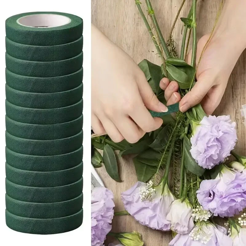 Bouquet Floral Stem Tape DIY Artificial Flowers Bouquets Tape Self-adhesive Wrapping Green Tape for Wedding Party Decor Supplies