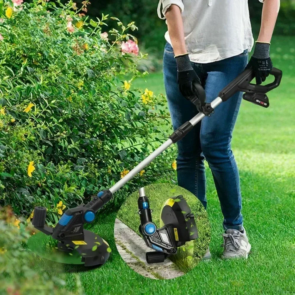Cortador de grama elétrico com cabo telescópico, cortador de grama sem fio, cortador de lâmina, bobina, 20V