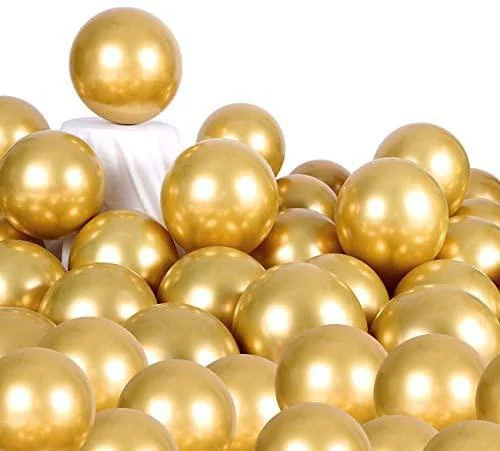 Metallic Chrome Gold Balloons 100 Pcs 12 Inch Helium Shiny Thicken Latex Balloons Party Decoration