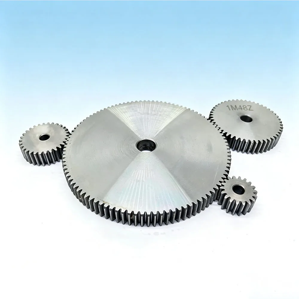 42T‑56T 1 Module Spur Pinion Gears, 45# Carbon Steel Motor Transmission Gear, 10mm Thickness, 1Pc
