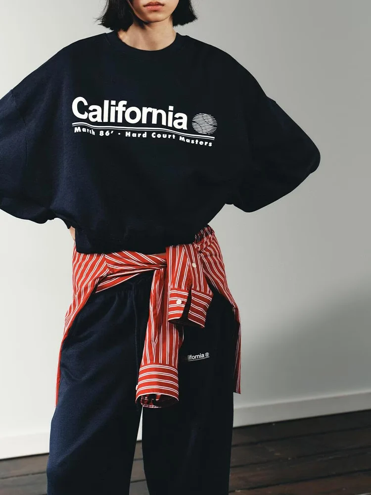 

Новая женская толстовка с длинными рукавами и круглым вырезом с принтом в европейском и американском стиле, спортивные штаны и спортивные штаны с завязками