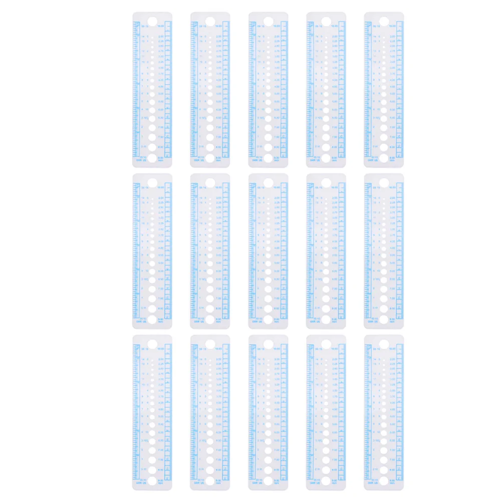 

15 Pcs Knitting Ruler Small Weaving Gauge Yarn Plastic Wear Resistant Needle Lightweight Portable Reusable Household Accessories
