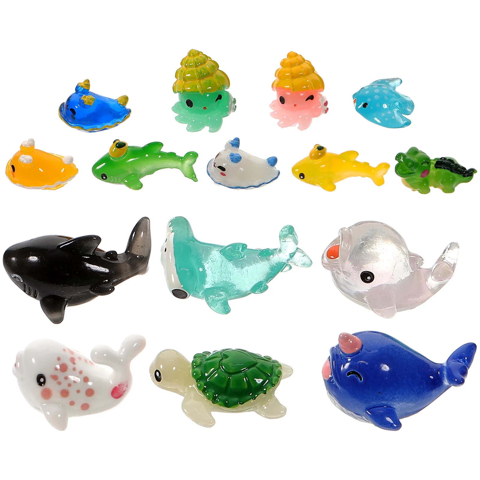 15 Pcs Mini Animal Model Miniature Ornament Guinea Pig Toys Ocean Sea Figurines Micro Landscape Decorations Models Small