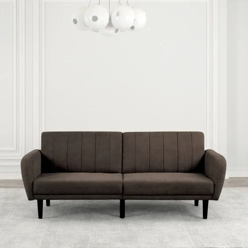 # Sofa Set Gray Converts Into Bed Tufted Chenille Wood Leg Back Support L-Shape Villa Modern Pocket Coil