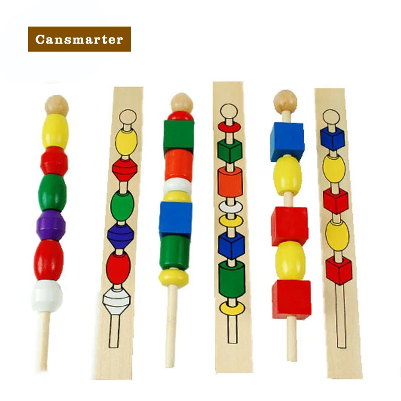 Montessori Kid Toys Colorful Bead Sequencing Set Block Classic Brain Games for Children Montessori Educational Toy For Children