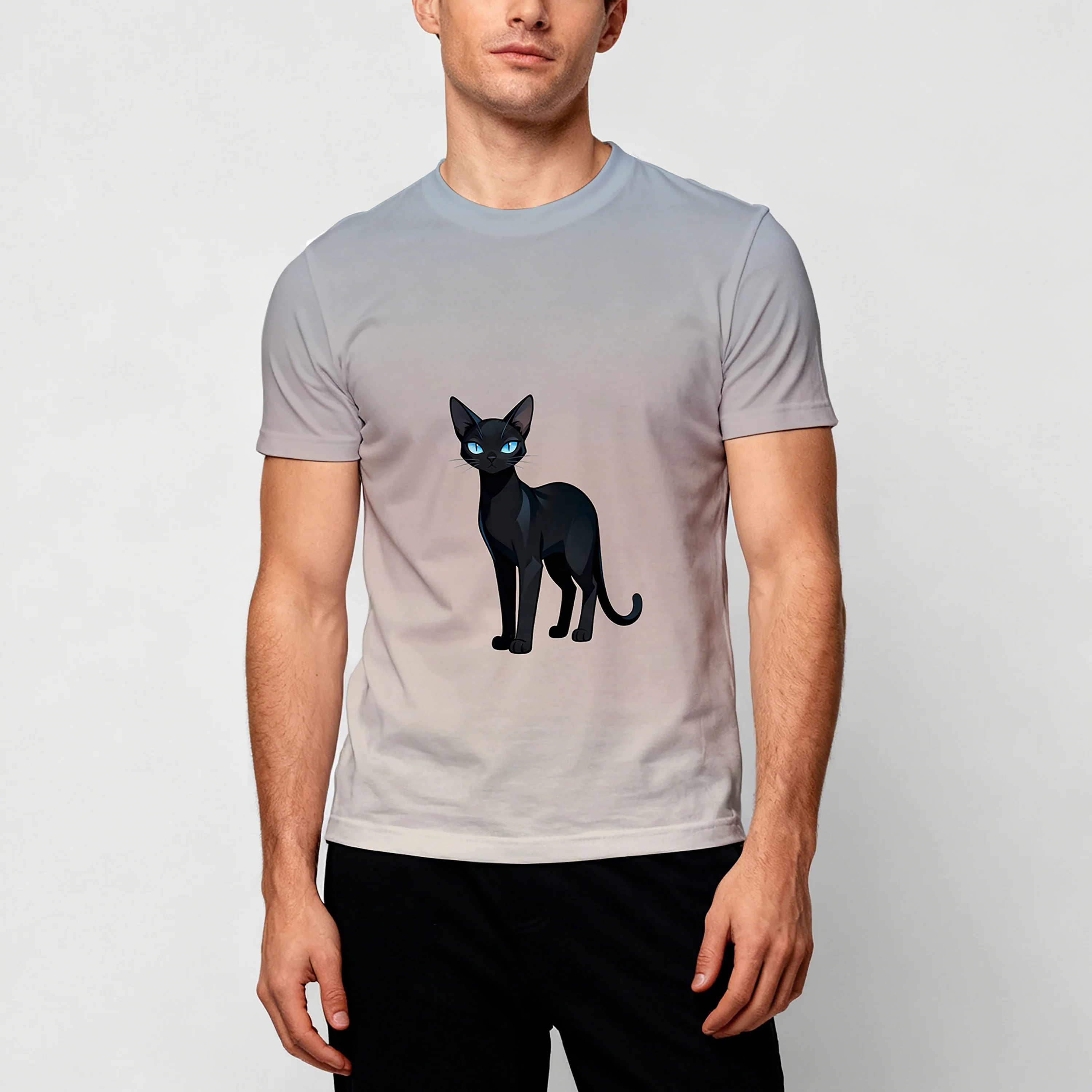 

Simple men's light color gradient printed short sleeved T-shirt, summer bestseller, fashionable, versatile and comfortable top