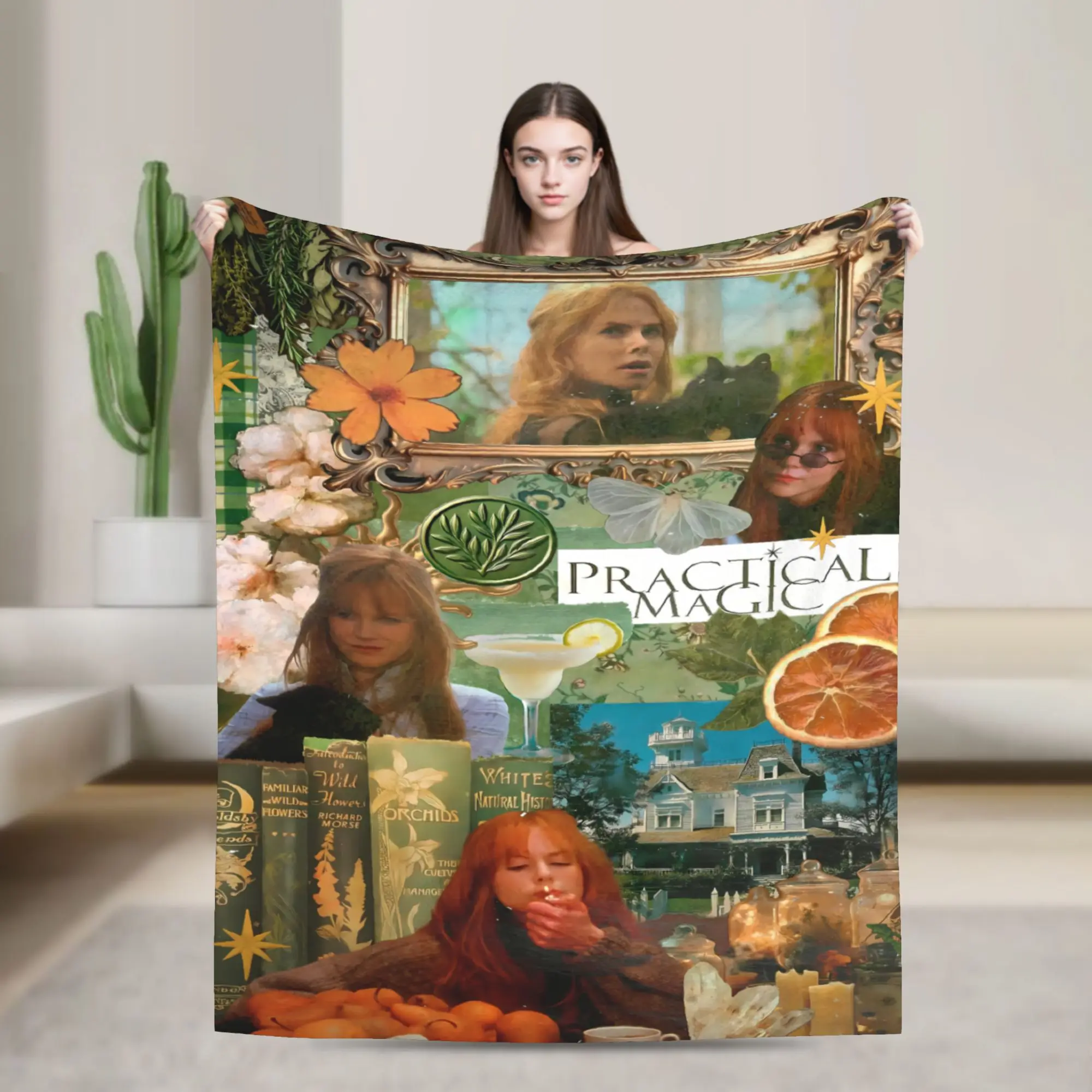 Practical Magic City Night Poster Flannel Blanket Autumn  Warm Throw Blanket for Children Home Decor Bedspread Sofa Bed Cover