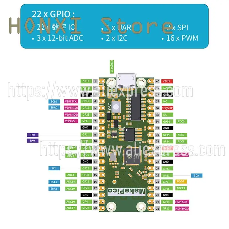 Placa de desarrollo de piezas, módulo bluetooth Lua iot m + WIFI, programación gráfica, 1 ESP32-D0WDQ6