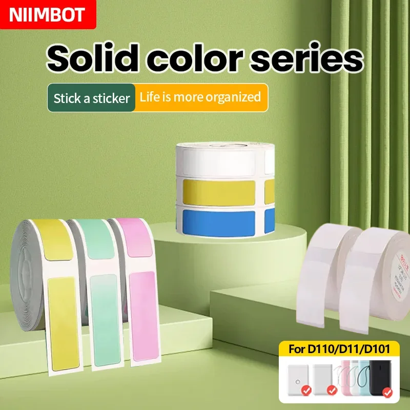 Niimbot D101 D11 D110 Color Sticker Thermal Tag Waterproof Anti-Oil For Adapted Label Printing Paper, Office Home Labeling Tape