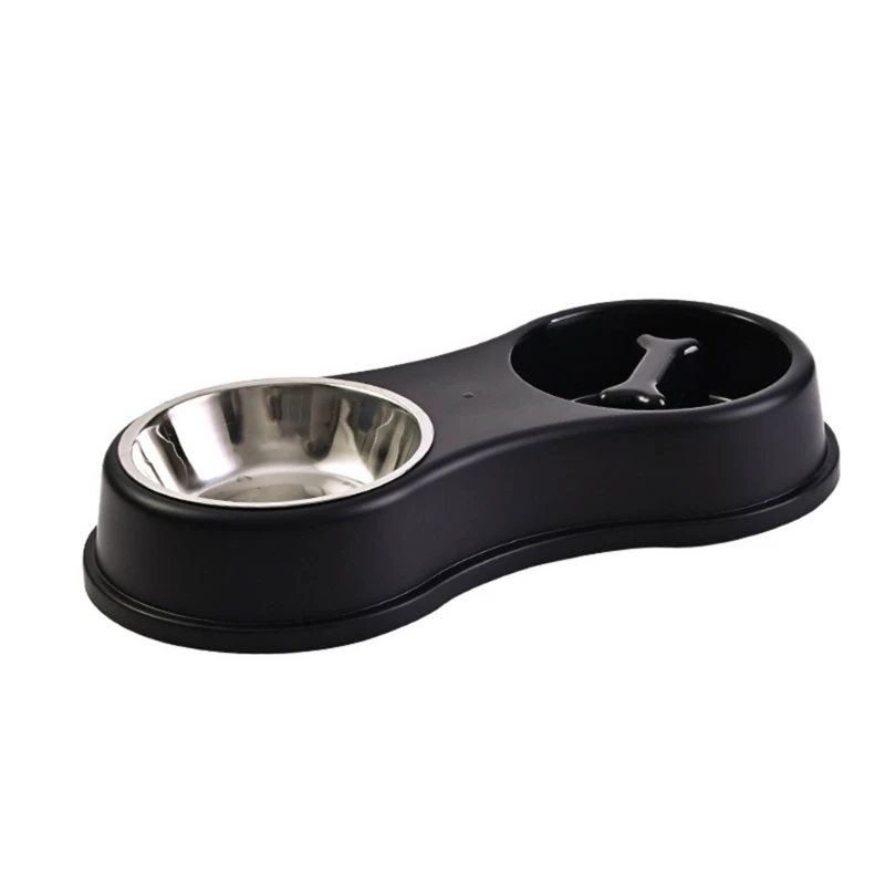 Non-slip Base Dog Slow Feeding Bowls Dog Feeder Bowls and Drinkers Stainless Steel Pet Feeders Pet Dogs Accessories