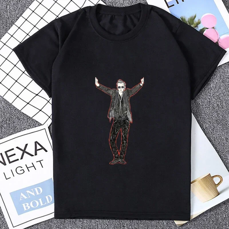 Angels and Demons Hit TV Series Good Omens Graphic Men's Clothing Crowley Aziraphale Printed T Shirt Hipster Streetwear Tees