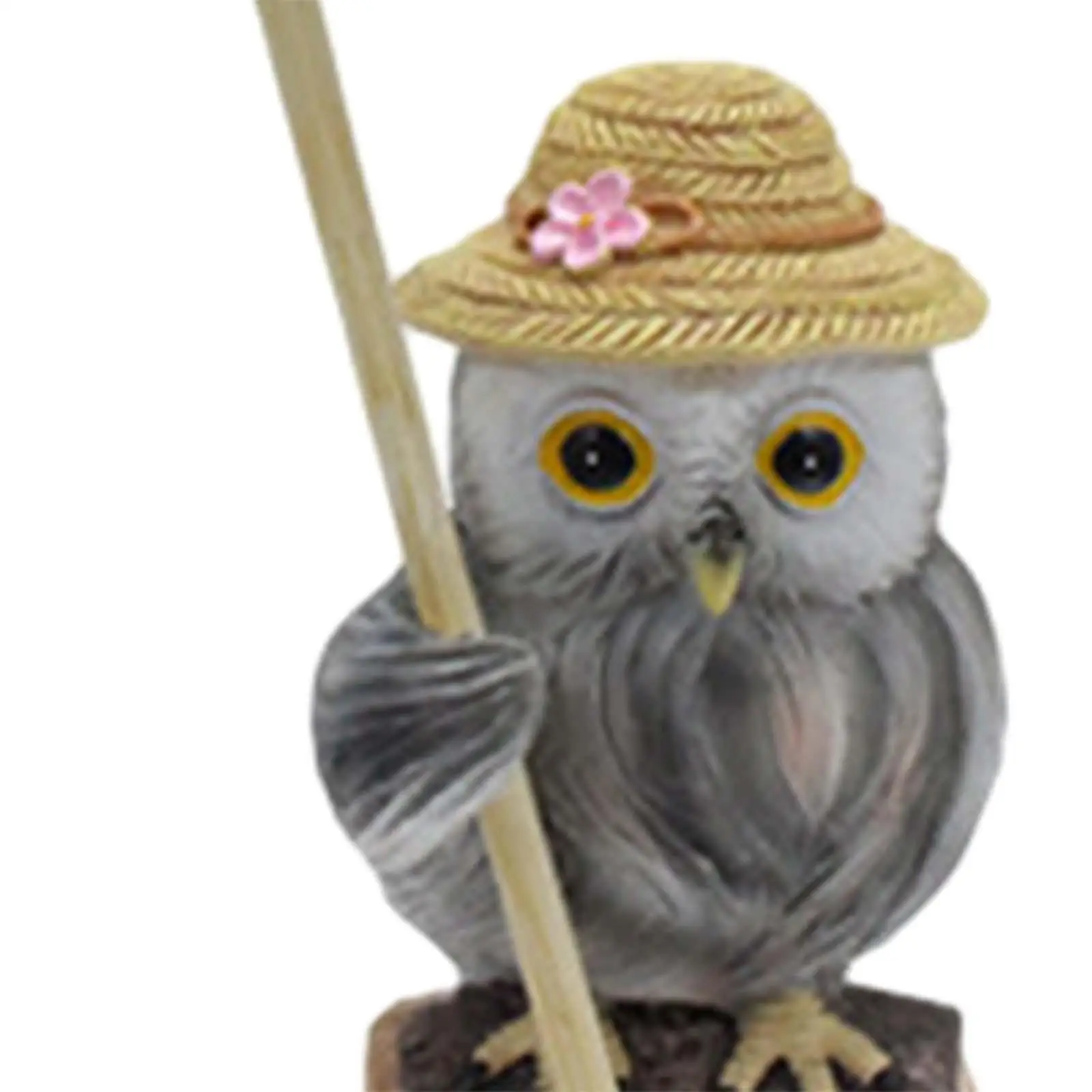 3Pcs Windmill Owl Garden Statues Flowerpot Decor Small Resin Micro Landscape Decor Miniature Figurine for Bookshelf Yard Lawn