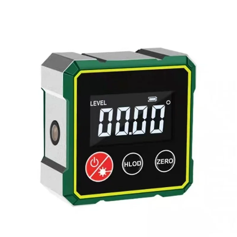 Laser Digital Inclinometer, 4‑Side Magnetic Electronic Level Box LCD Backlight 360° Protractor Angle Gauge Woodworking Measuring
