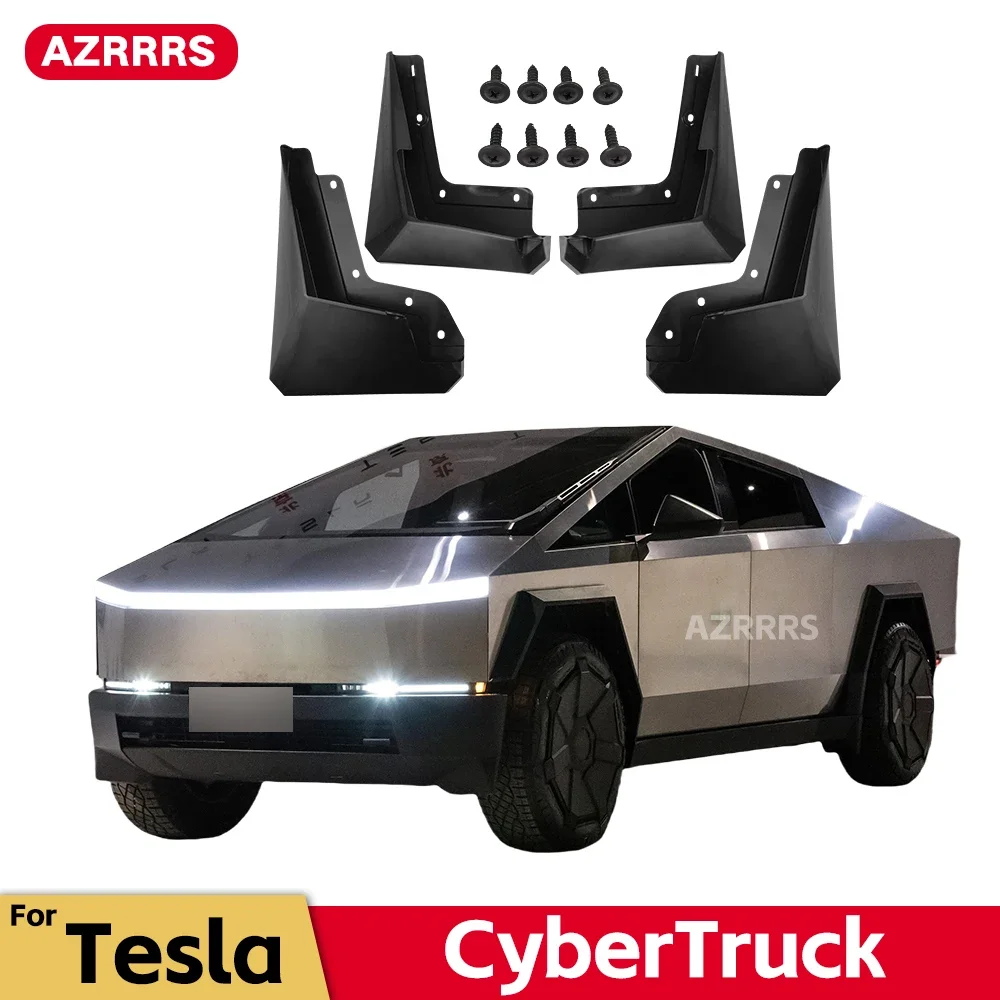 

MudFlaps For Tesla Cybertruck 2023 2024 Pickup Mudguards Mud Flaps Splash Guards Front Rear Wheels Fender Car Accessories 4Pcs