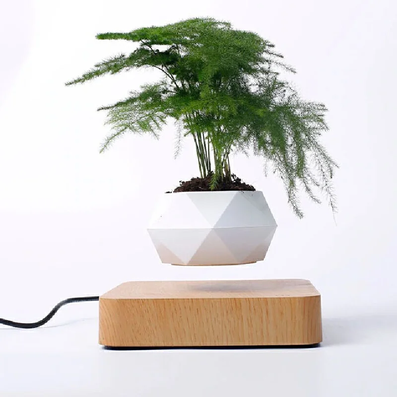 

Hot Sale Levitating Planters Bonsai Pot Rotation Air Magnetic Potted Suspension Floating Pot Plant Levitation Decor Desk Flower