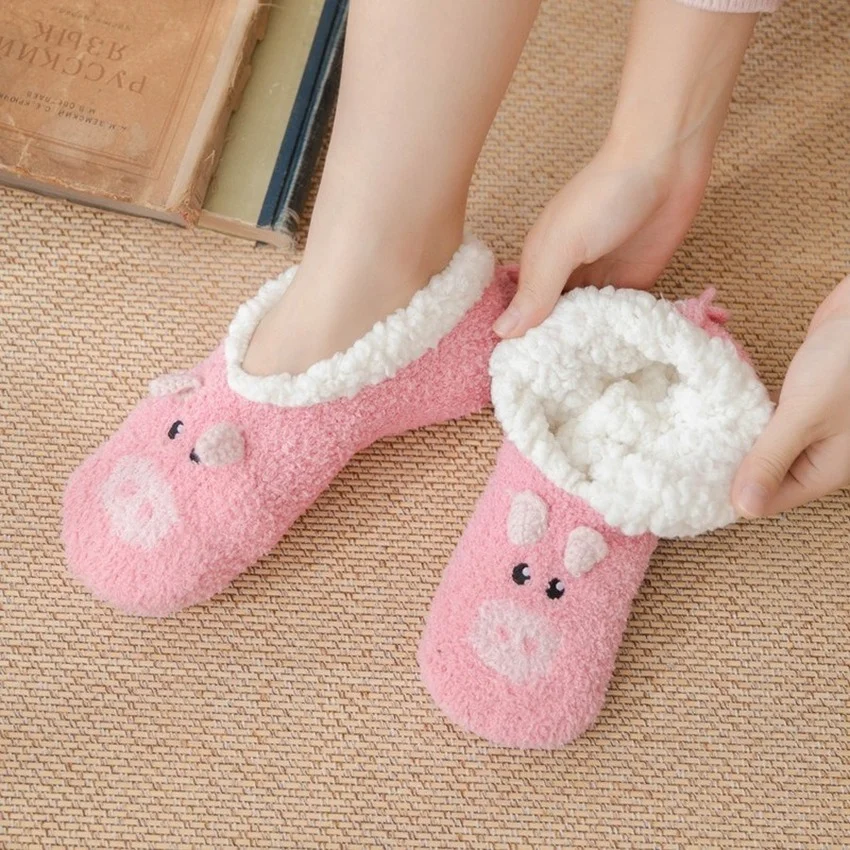 Fuzzy Slippers Women Unicorn Dog Anti Slip Kawaii Fluffy Ladies Panda Plush Soft Thermal Female Cartoon Shoe Home Indoor Bedroom