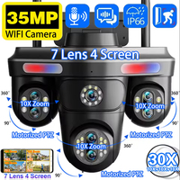 35MP 30X Zoom WiFi with 128G IP Camera 4 Screens 7 Lens Outdoor Wireless PTZ Security Cam Auto Tracking CCTV Surveillance Camera