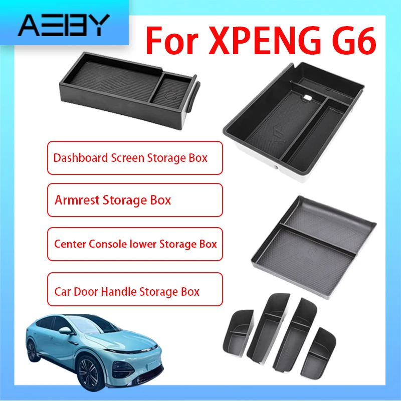 

AEBY автомобильный центральный подлокотник ящик для хранения для Xpeng G6 2023-2025 лоток для приборной панели дверная ручка органайзер для уборки аксессуары для интерьера