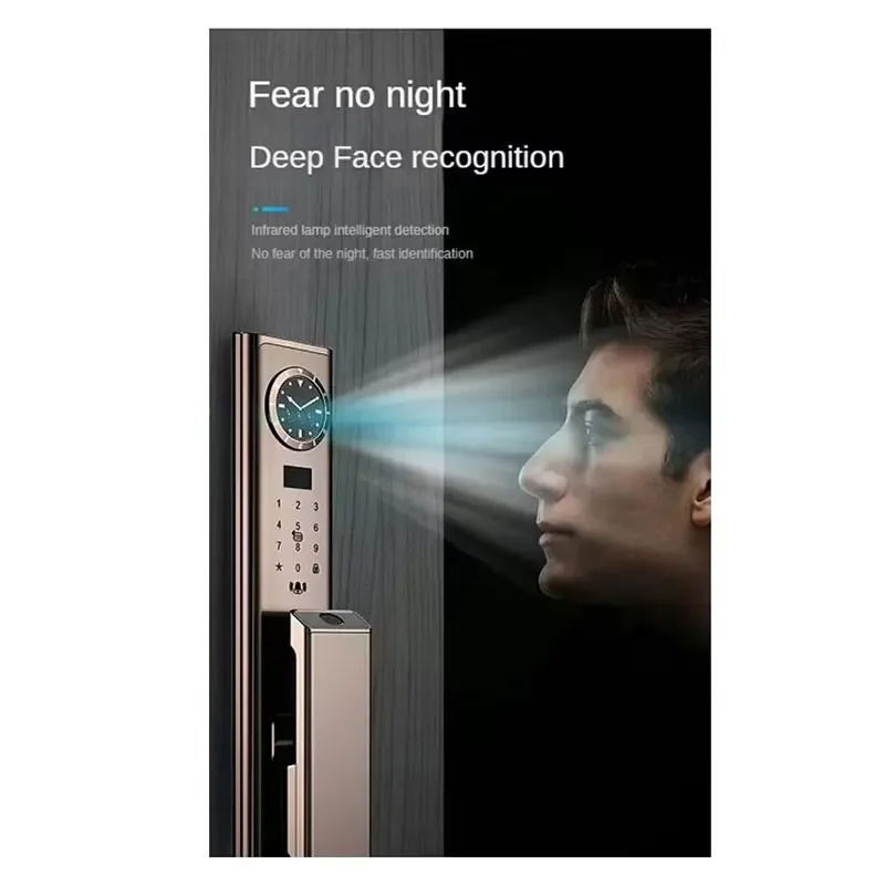 005 Security Intelligent Biometric Digital Lock Tuya Wifi Fingerprint Smart Door Lock With Camera Smart Door Lock
