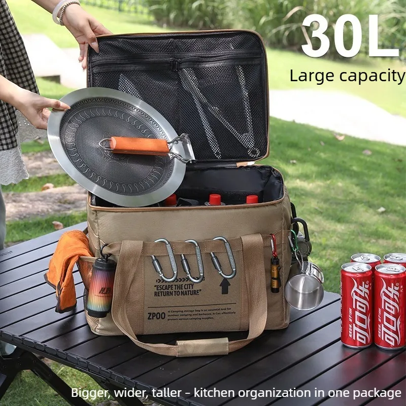 

Большая складная коробка для хранения на открытом воздухе, органайзер для снаряжения для кемпинга, тактическая сумка для хранения посуды, кухонной утвари и туристического снаряжения