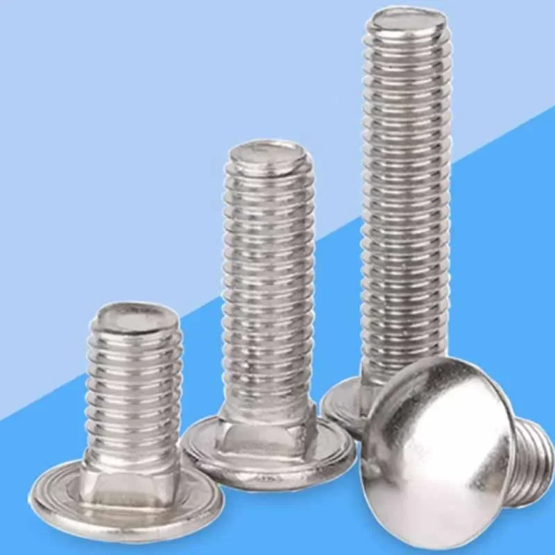 

2-30pcs 304 Stainless Steel M3 M4 M5 M6 M8 M10 M12 Round Head Square Neck Screw GB/T12 Carriage Bolt Length 8-100mm Truss Round