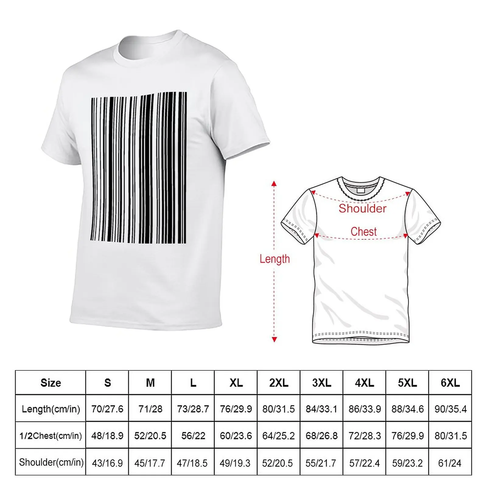 New Evelyn barcode pattern T-Shirt plus size t shirts anime mens clothes