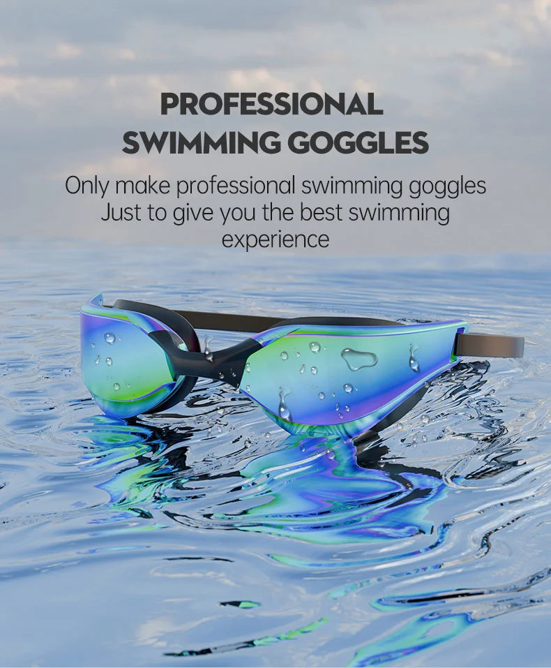 JSJM Neue professionelle Schwimmbrille für Erwachsene, HD-Antibeschlag, wasserdichte Silikon-Badekappe + Schwimmbrille für Männer und Frauen, Geschenke – Detail 2