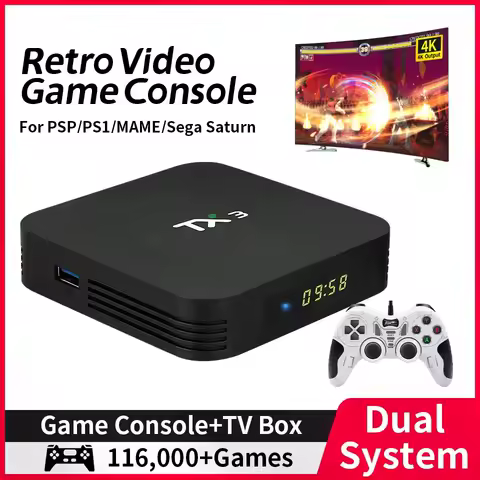 Hyper Base R1 Retro Video Game Console With 116,000+ Games for PSP/PS1/PS2/MAME/N64 Android TV Box Emulator Console 5G WIFI 4K