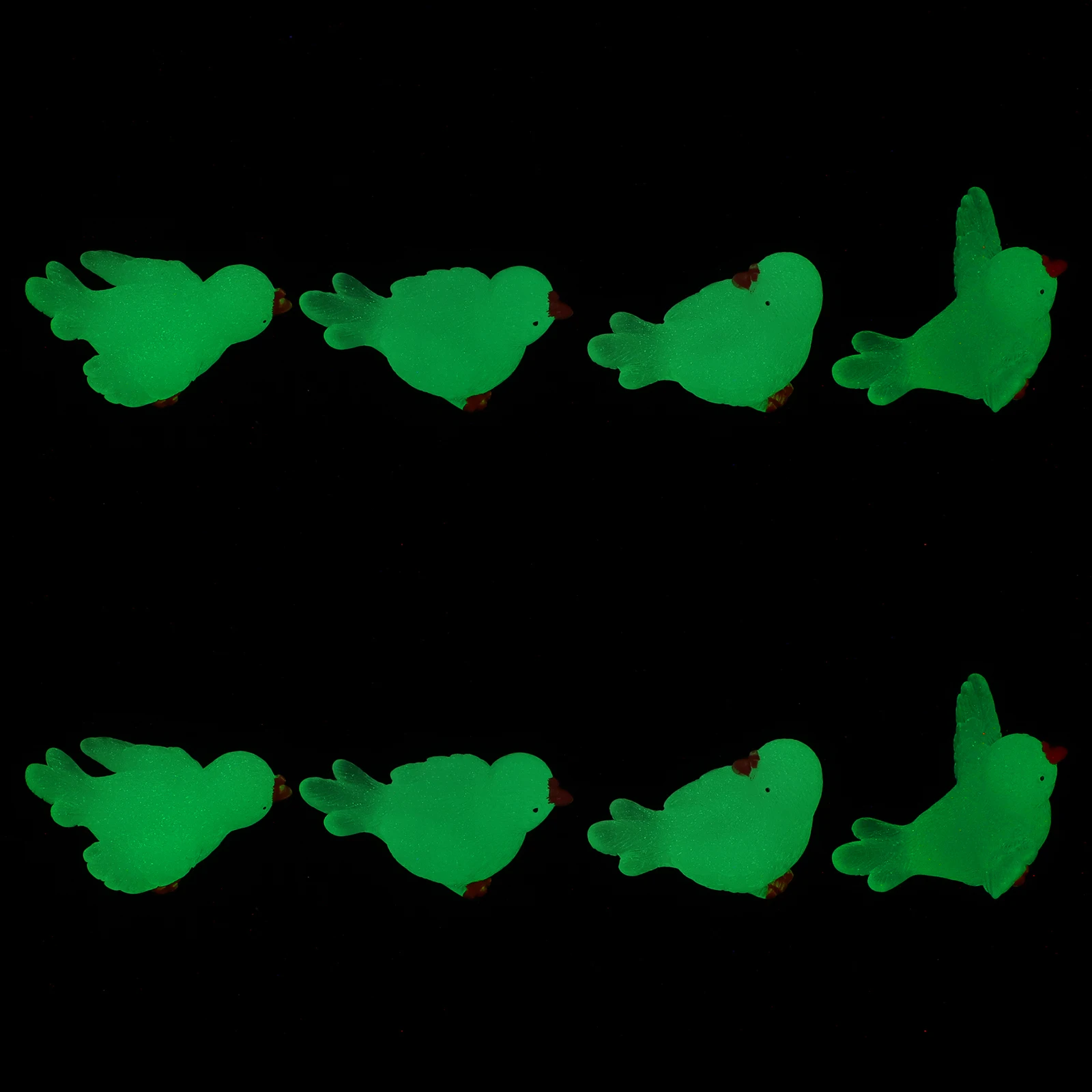 

8 Pcs Night Glow Dove Decor Mini Resin Statue Desktop Fish Tank Ornament Simulation Bird Figurine Garden Sculpture