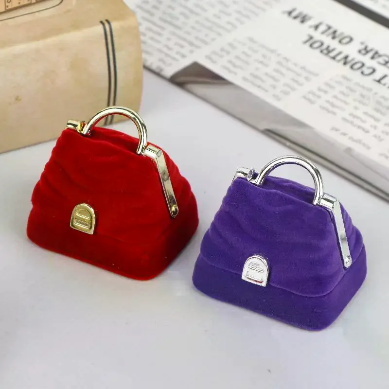 1 Piece Small Jewelry Box Velvet Wedding Ring Box Necklace Display Box Cute Bear Gift Box Container Case For Jewelry Packaging