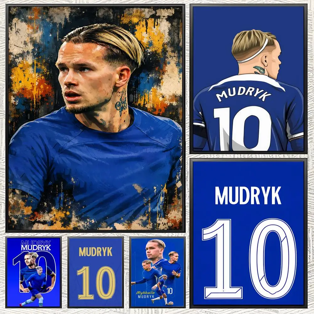 footballer M-Mykhailo Mudryk-k Poster Waterproof & Self-adhesive HD Wall Art, Ideal for Home Decor & Gifts