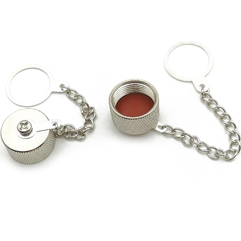 1 Stück N-Buchse UHF-Staubschutzkappe mit Kette für SO239-Stecker, Kupfer-Metall-RF-Adapter-Schutzabdeckung – Detail 2