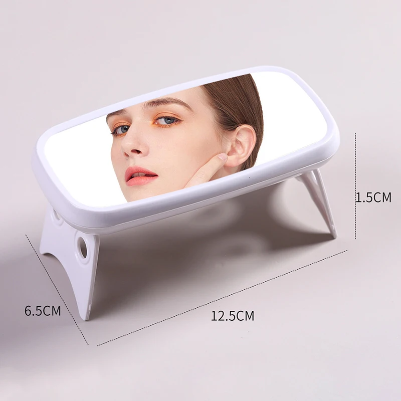 Lampa LED z lusterkiem do makijażu Wtyczka USB Lampa do suszenia paznokci UV Przenośna suszarka do żelowych lakierów do paznokci Narzędzia do manicure do użytku domowego