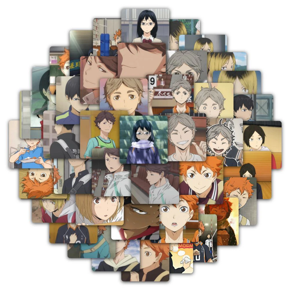 Cute Cartoon Haikyuu Anime Adesivos, Impermeável, Legal, Decal Toy, Fit para skate, Carro, Telefone, Laptop, Viagem, Bagagem, 10 pcs, 30 pcs, 50 pcs, 118pcs