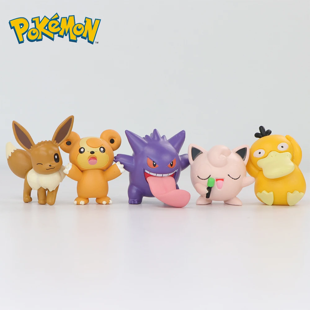 البوكيمون 5-6 قطعة نموذج مجموعة Mew Marill Spheal Fuecoco Oshawott الشكل اللعب 4-6 سنتيمتر دمى بولي كلوريد الفينيل الصغيرة سطح المكتب تمثال الديكور الهدايا