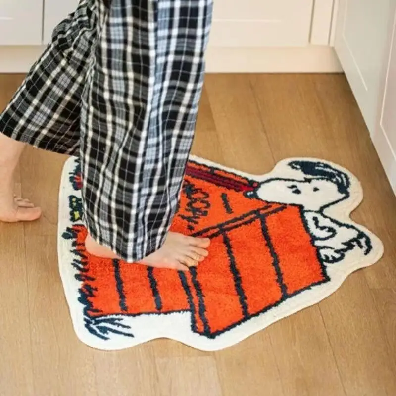 Cartoon Snoopy Irregular Imitation Cashmere Rug Kids Bedroom Decor Mat Sofa Coffee Table Rocking Chair Floor Carpet Home Supplie