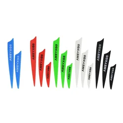 50PCS 2/3/4inch Archery Arrow Feather Shield Rubber Arrow Vanes Plastic Fletching for Outdoor Hunting Shooting Accessories