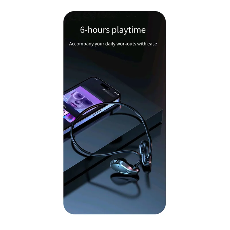 Doskonałe bezprzewodowe słuchawki Bluetooth 5.3 TWS z mikrofonem, sportowe słuchawki douszne z przewodnictwem powietrznym, nauszne, z redukcją szumów do użytku na zewnątrz.