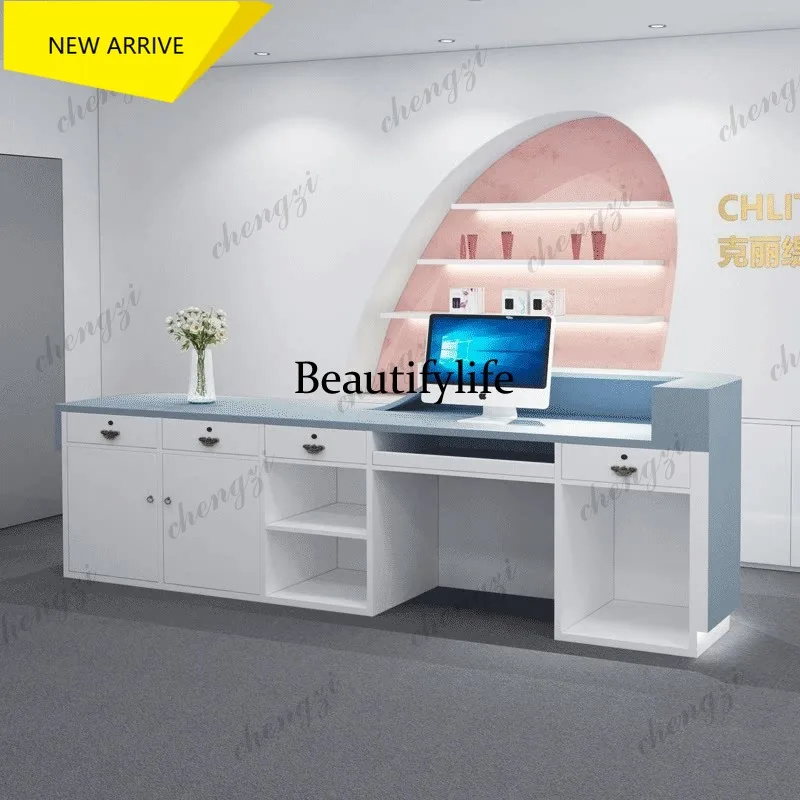 L181 Front desk company creative clothing store checkout page simple dance studio reception desk beauty salon bar