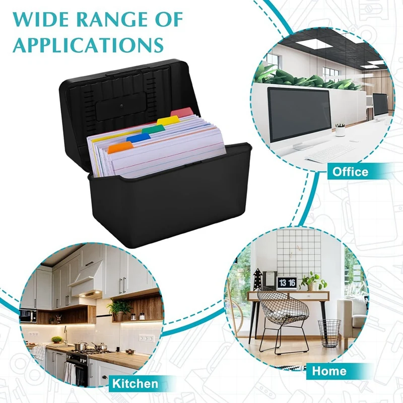 Index Card Holder With Dividers And Ruled Index Cards, 30 Index Card Dividers 300 Ruled Index Cards 3 X 5Inch Durable