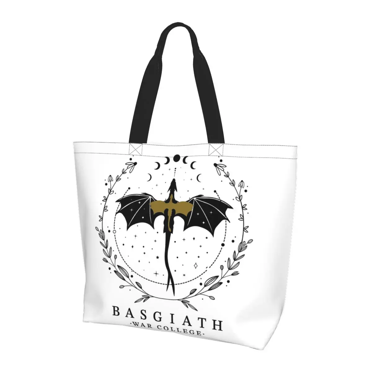 Basgiath War College Shopping Tote Bag Canvas Large Capacity Shoulder Bags Shopper Grocery Handbag for Women