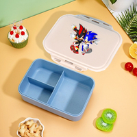 Soniced Boy Girl Lunch Box Kawaii Anime Kids Portable Bento Boxs Student Hermetic Food Crisper Single Layer Capacity Kids Gift