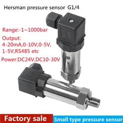 Water Oil Fuel Gas Pressure transmitter G1/4 12V-36V  0-600bar 0.1bar 500Kpa stainless steel pressure sensor