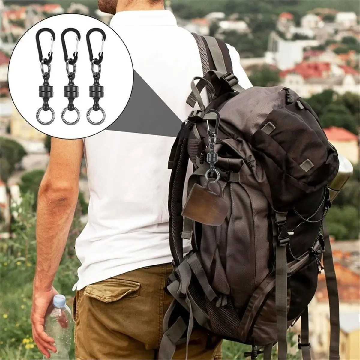 3pcs Quick Release Keyring, Detachable Magnetic Keychain Magnetic Quick Release Keychain Fly Fishing for Travel Outdoors