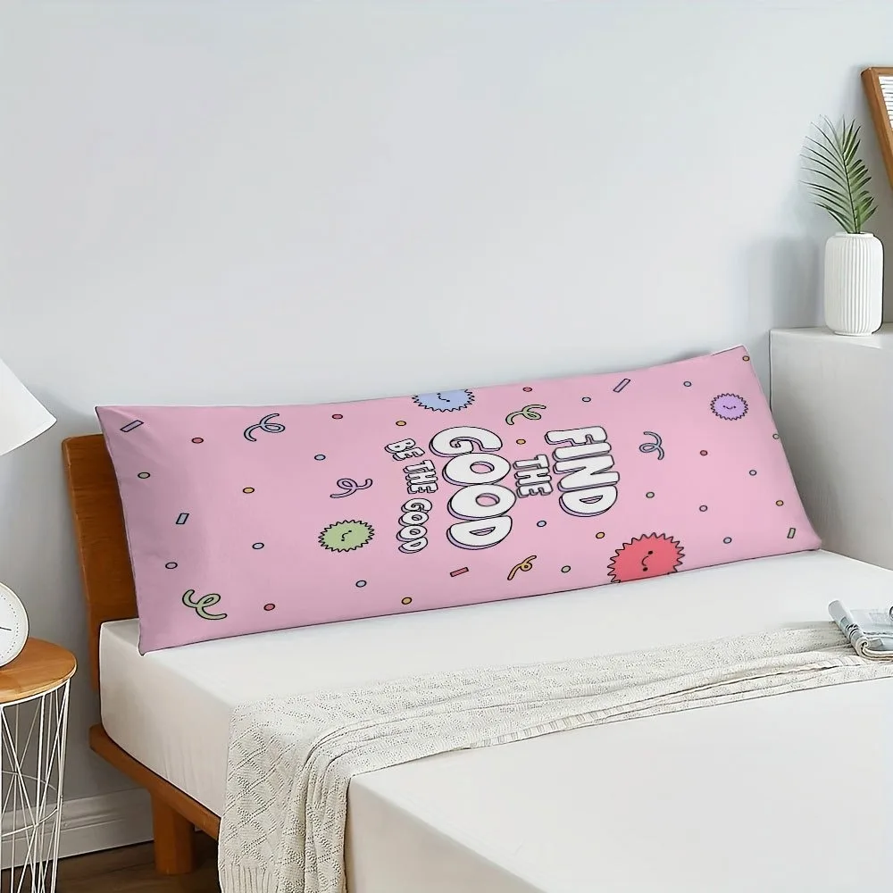 1pc of Motivational Quote Quilted Pillowcase, Modern Style, Machine Washable, Zipper Closure, Breathable Polyester, Multifunctio