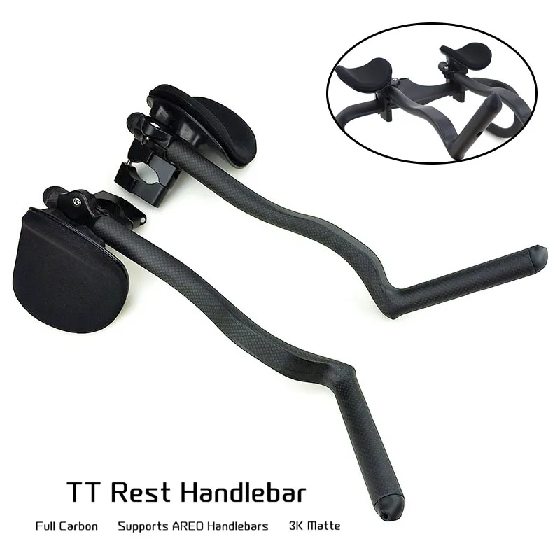 Image of Neuer Carbon-Rennradlenker Fahrrad-Restbar TT-Lenker 55 ° Spezialgeformte Klemme 3K Bike Racing Carbon Lenker Fahrradteil
